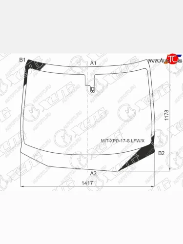 Стекло лобовое (датчик дождя) XYG (зеленое) Mitsubishi Xpander  NC1W (2017-2022) минивэн дорестайлинг