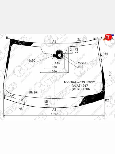 Стекло лобовое (Датчик дождя) Infiniti G25 10-14  G35 06-09  G37 08-14  Nissan Skyline 06-15 XYG NI-V36-L-VCPS LFW/X
