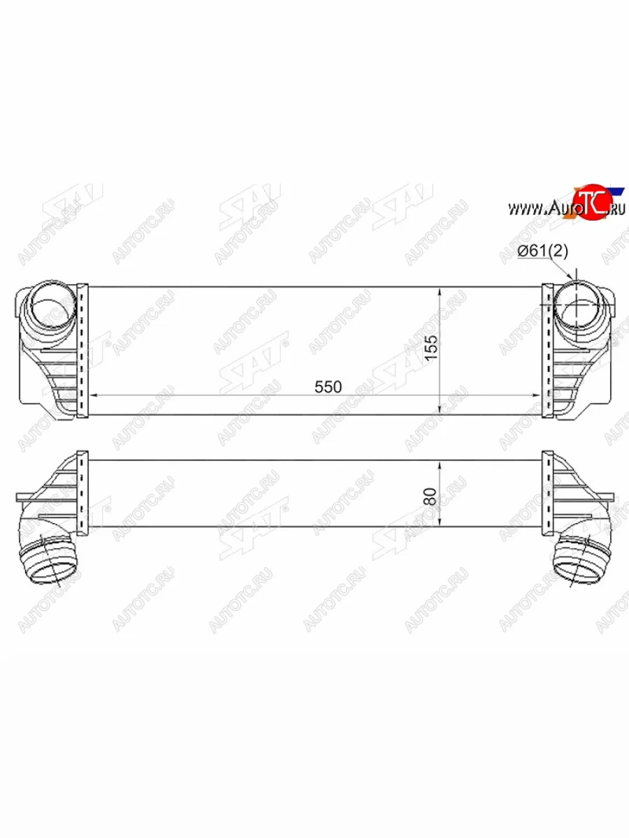 Интеркулер BMW 5-SERIES F10 09- SAT ST-17517805629  в Самаре Самарской области