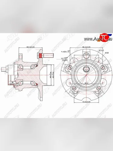 Ступичный узел задн. TOYOTA IPSUMNOAHVOXY 2WD 01- SAT ST-42450-44020