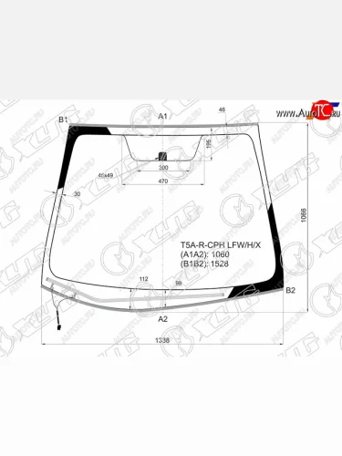 Стекло лобовое (Обогрев щеток Молдинг) Honda Fit 13-20 XYG T5A-R-CPH LFW/H/X