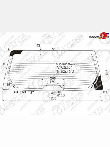 Стекло заднее (Цвет зеленый Обогрев) Subaru Forester 07-13 XYG SUB-SH5 RW/H/X