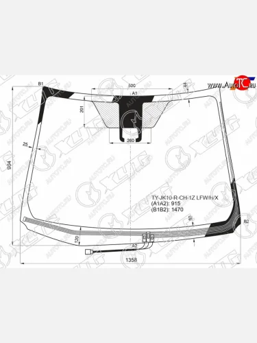 Стекло лобовое (Обогрев щеток Камера) Toyota Aqua 14-17 XYG TY-JK10-R-CH-1Z LFW/H/X