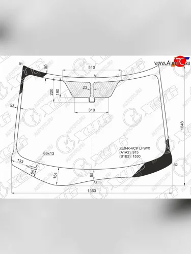 Стекло лобовое Nissan Leaf 09-17 XYG ZE0-R-VCP LFW/X