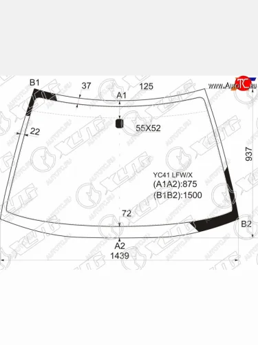 Стекло лобовое Mitsubishi Galant 96-03 XYG YC41 LFW/X