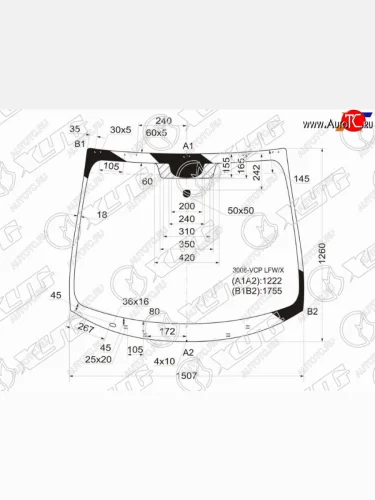 Стекло лобовое PEUGEOT 30085008 09-16                                                               XYG 3008-VCP LFW/X