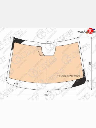 Стекло лобовое (обогрев полный, место под датчик запотевания) XYG (зеленое) KIA Seltos SP2 дорестайлинг (2019-2022)