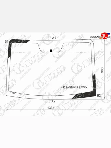 Стекло лобовое (высота козырька 178мм) XYG (зеленое) KIA Picanto  1 SA хэтчбэк 5 дв. (2007-2010) 1-ый рестайлинг
