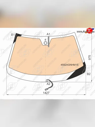 Стекло лобовое (обогрев полный, датчик дождя) FUYAO (зеленое) Лада ВАЗ Веста 2180 седан дорестайлинг (2015-2023)