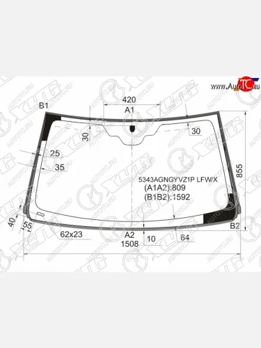 Стекло лобовое (Молдинг) Mercedes-Benz M-Class 97-05 XYG 5343AGNGYVZ1P LFW/X