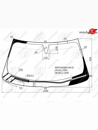 Стекло лобовое (обогрев щеток, датчик дождя, молдинг) FUYAO (зеленое) INFINITI FX30D S51 рестайлинг (2011-2014)