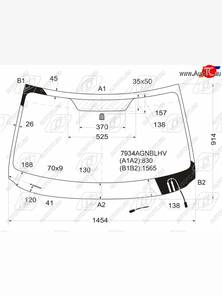 Стекло лобовое (обогрев щеток) FUYAO Subaru Forester SH (2008-2013) (зеленое)  в Керчи Республика Крым