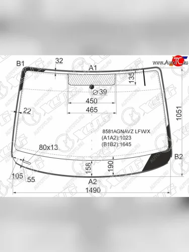 Стекло лобовое (Антенна Молдинг) Volkswagen Caddy 03-15 XYG 8581AGNAVZ LFW/X