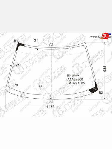 Стекло лобовое Subaru Legacy 93-98  Outback 94-99 XYG BD4 LFW/X