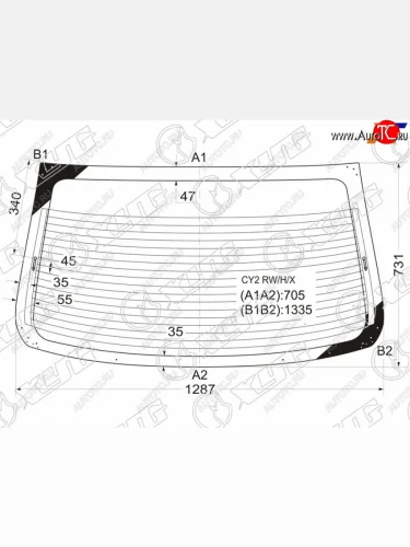 Стекло заднее (Цвет зеленый Обогрев) Mitsubishi Lancer 07-17  Galant Fortis 07-15  Lancer Evoluti XYG CY2 RW/H/X