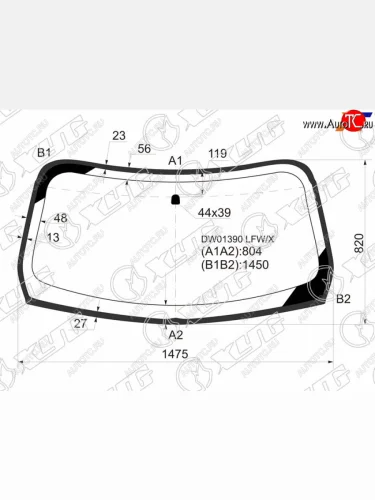 Стекло лобовое (Молдинг) Chrysler PT Cruiser 00-10 XYG DW01390 LFW/X