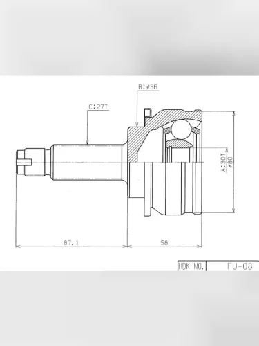 Шрус наружный SUBARU IMPREZA GC#GF#LEGACY EJ15EJ16EJ18EJ20 94-02 HDK FU-008