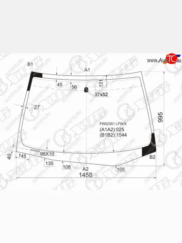 Стекло лобовое Honda Accord USA 02-08  Inspire 03-07 XYG FW02351 LFW/X