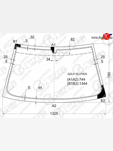 Стекло лобовое Volkswagen Polo 94-01  SEAT Inca 95-03  Volkswagen Caddy 95-03 XYG GOLF-95 LFW/X