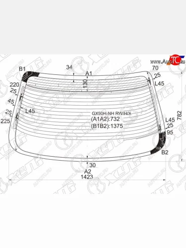 Стекло заднее с обогревом (без отв.) TOYOTA CRESTA 4D SED 92-96                                      XYG GX90-NH RW/H/X