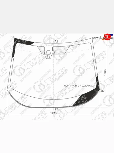 Стекло лобовое (две камеры, молдинг) XYG (зеленое) Honda Vezel RU3, RU4, RU1, RU2 дорестайлинг (2013-2018)