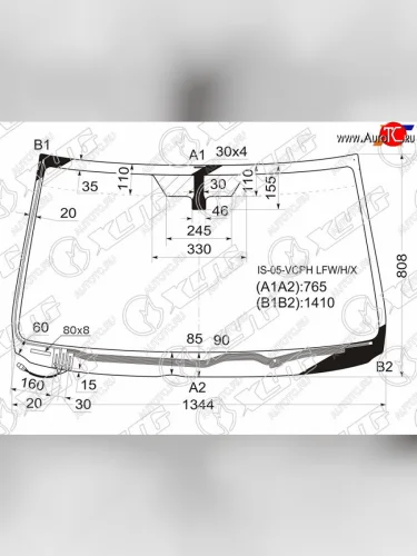 Стекло лобовое (Обогрев щеток) Lexus IS 05-16 XYG IS-05-VCPH LFW/H/X