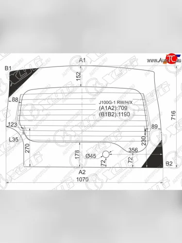 Стекло заднее (Цвет зеленый Обогрев) Daihatsu Terios 97-06  Terios Kid 98-12  Toyota Cami 99-06 XYG J100G-1 RW/H/X