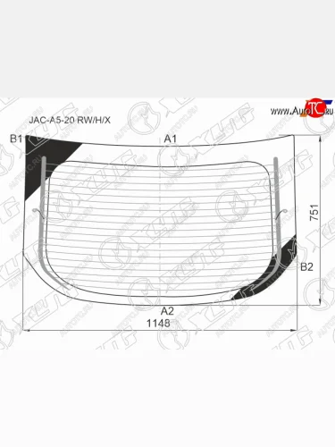 Стекло заднее (Цвет зеленый Обогрев 5D LBK) JAC J7 20-  Moskvich 6 23- XYG JAC-A5-20 RW/H/X