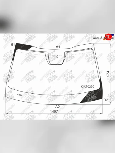 Стекло лобовое (датчик дождя) KMK (зеленое) KIA K5 DL (2019-2022)