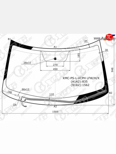 Стекло лобовое (Обогрев щеток) Kia Soul 13-19 XYG KMC-PS-L-VCPH LFW/H/X