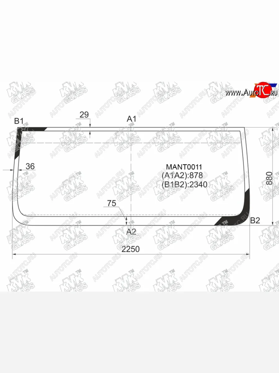 Стекло лобовое KMK MAN TGA (2000-2025) (зеленое)  в Керчи Республика Крым