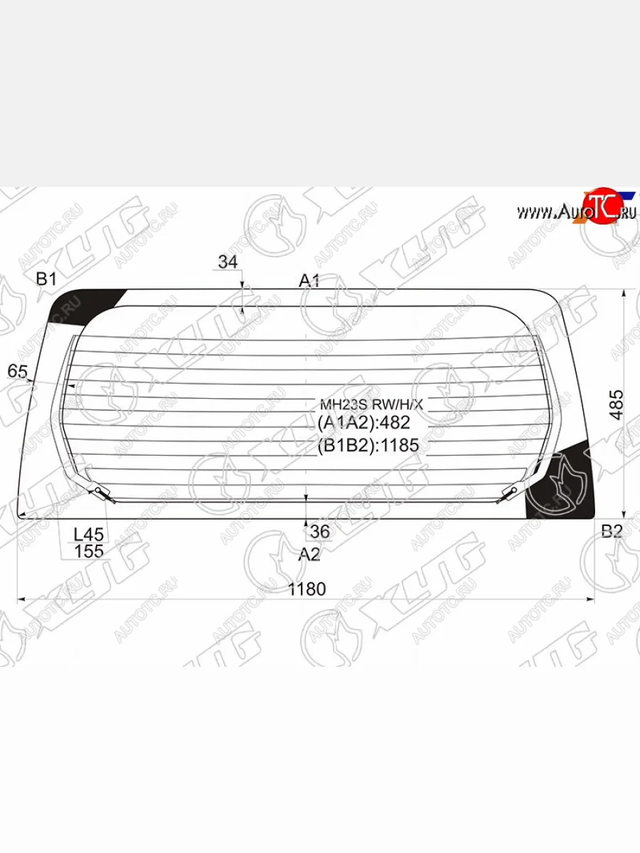 Стекло заднее (Цвет зеленый Обогрев) Mazda AZ-Wagon 05-12  Suzuki Wagon R 08-12 XYG MH23S RW/H/X  в Воронеже Воронежской области