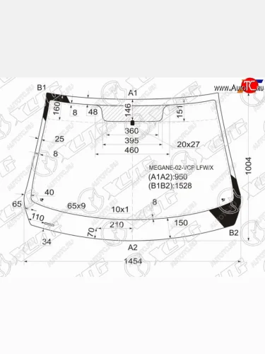 Стекло лобовое Renault Megane 02-09 XYG MEGANE-02-VCP LFW/X
