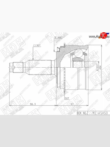 Шрус наружный MITSUBISHI PAJERO V7#00- HDK MI-045A50