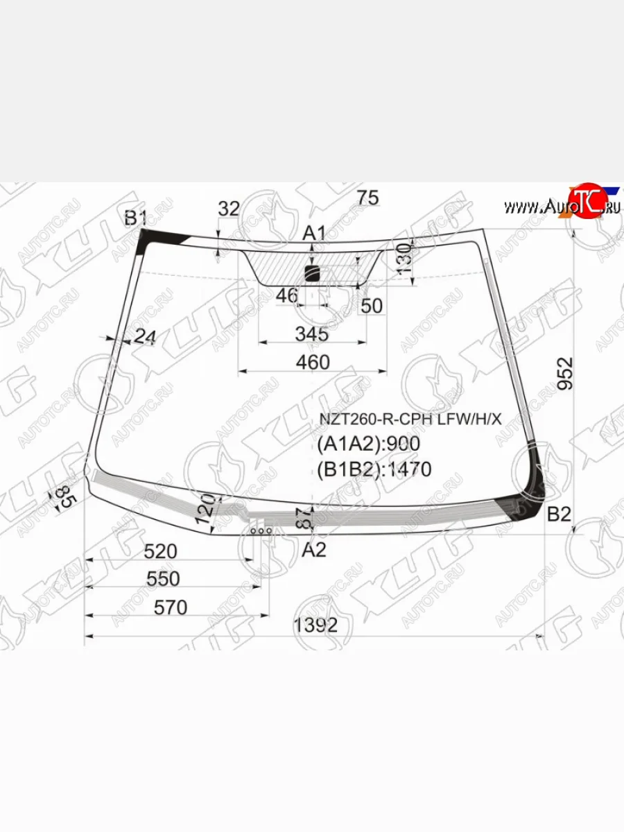 Стекло лобовое (Обогрев щеток) Toyota Allion (T260) 07-21  Premio 07-16 XYG NZT260-R-CPH LFW/H/X  в Воронеже Воронежской области