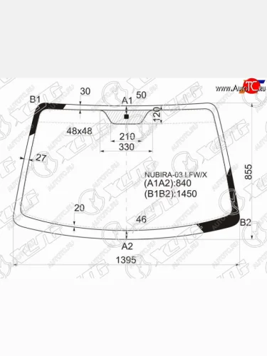 Стекло лобовое Chevrolet Lacetti 04-13  Daewoo Lacetti 04-09  Chevrolet Nubira 04-13  Optra 04-13 XYG NUBIRA-03 LFW/X
