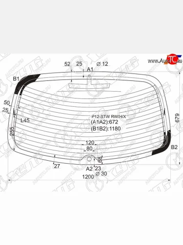 Стекло заднее (Цвет зеленый Обогрев) Nissan Primera 01-08 XYG P12-STW RW/H/X