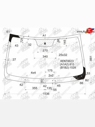 Стекло лобовое Renault Logan 04-16 / Dacia Logan 04-08 / Logan Mcv 08-12 / LADA Largus 12-21 KMK RENT0023, rent0023 KMK RENT0023