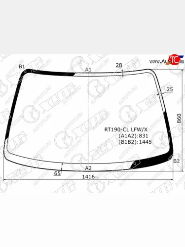 Стекло лобовое Toyota Caldina (T190) 92-02  Carina E 92-98  Corona (T190) 92-96  Corona SF 87-96 XYG RT190-CL LFW/X