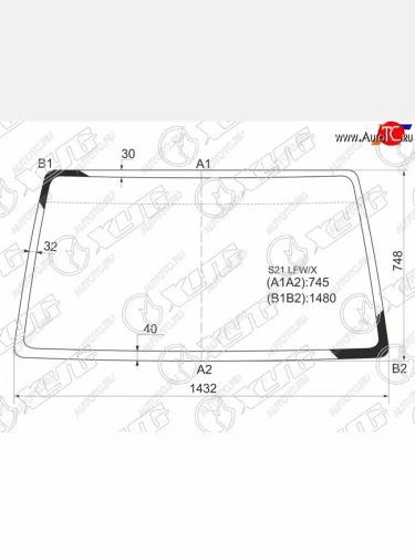 Стекло лобовое Mazda Bongo 99-  Nissan Vanette 99-17 XYG S21 LFW/X