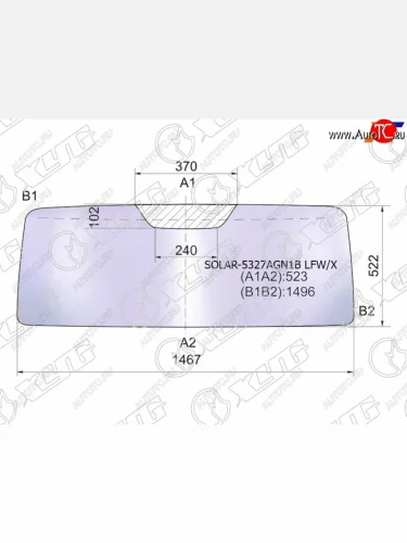 Стекло лобовое (атермальное, в резинку) XYG (зеленое) Mercedes-Benz G class W463 5 дв. 5-ый рестайлинг (2008-2012)