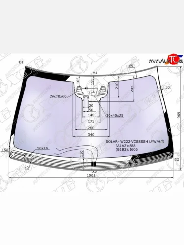 Стекло лобовое (Атермальное Обогрев щеток Три камеры Датчик дождя Молдинг) Mercedes-Benz S-Class XYG SOLAR-W222-VCSSSSH LFW/H/X