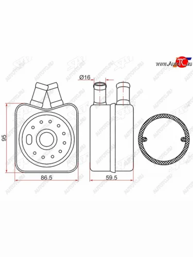 Радиатор масляный AUDI A2 00-A3 96-03A4 96-08MITSUBISHI LANCER 07-SKODA FABIA 99-OCTAVIA 96-VO SAT ST-028117021B