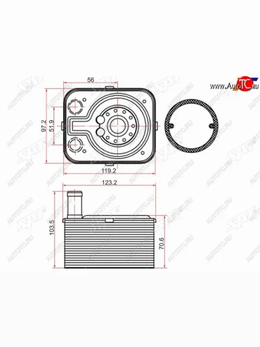 Радиатор масляный AUDI A3 03-A4 00-A5 07-Q7 07-SKODA FABIA 99-OCTAVIA 04-VOLKSWAGEN GOLF 03-P SAT ST-038117021B
