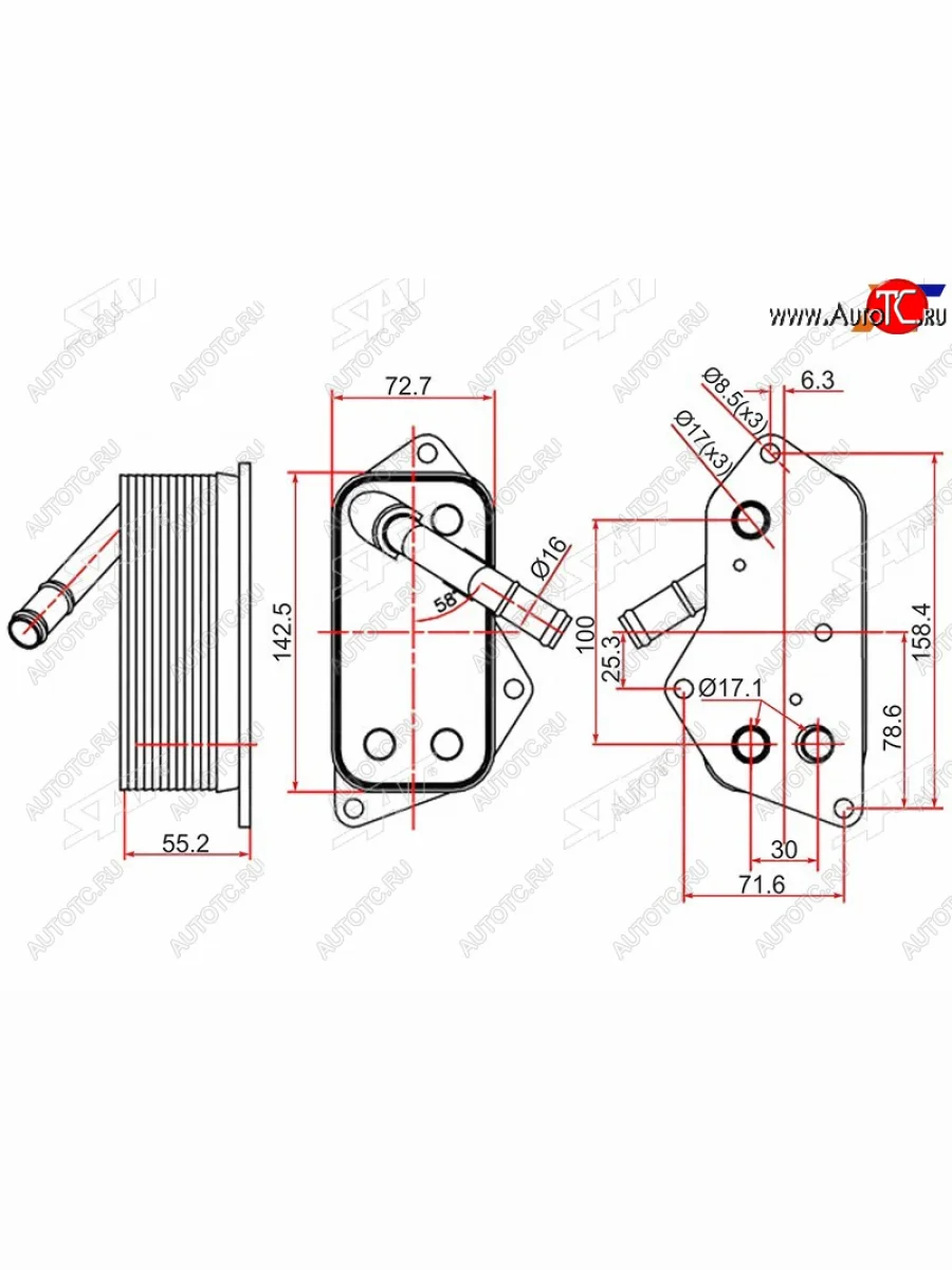 Радиатор масляный BMW 1-SERIES  E81E82E87E88 04-111-SERIES F20F21 11-3-SERIES E90E91E92E93 SAT ST-11427525333  в Керчи Республика Крым