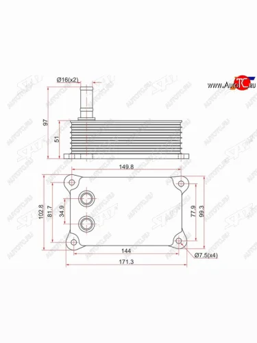 Радиатор масляный FORD TRANSIT 06-LAND ROVER DEFENDER 98- SAT ST-1211772