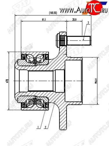 Ступичный узел перед FORD C-MAXFOCUS II 03- SAT ST-1471854