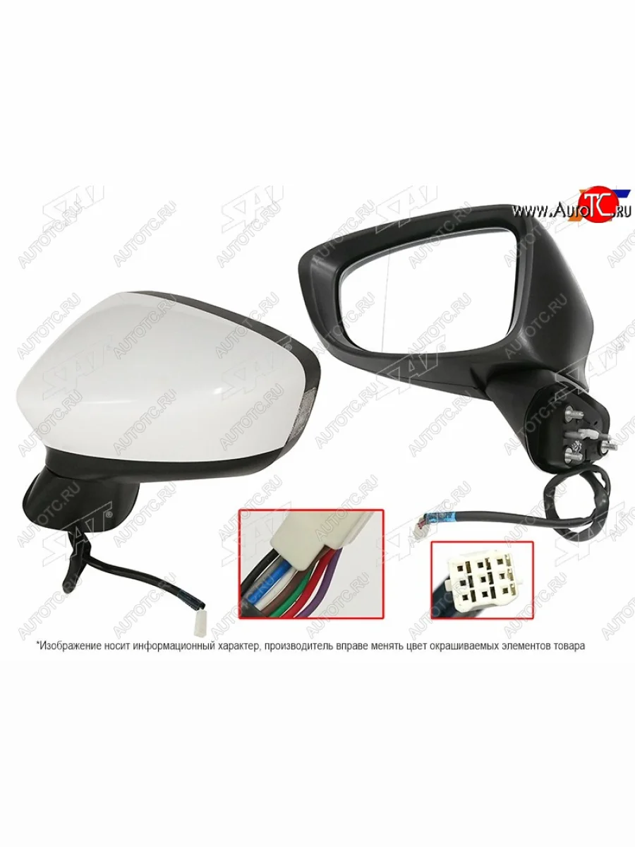 Левое зеркало (обогрев, регулировка, повторитель поворота, 5 контактов) SAT Mazda 6 GJ дорестайлинг седан (2012-2015) (неокрашенное)  в Перми Пермском крае