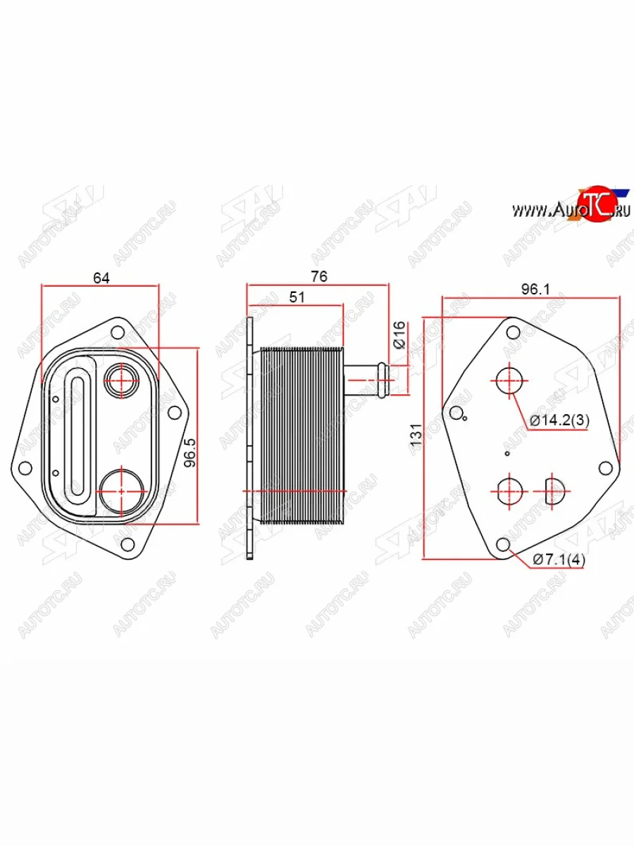 Радиатор масляный HYUNDAI ELANTRA 06-10GETZ 02-I30 07-KIA CEED 07-12CERATO 04-RIO 05-10 SAT ST-26410-2A150  в Керчи Республика Крым