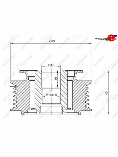 Шкив генератора VW TRANSPORTER 95-VOLVO V70XC7090 2,4D2.5T 02- SAT ST-8658644